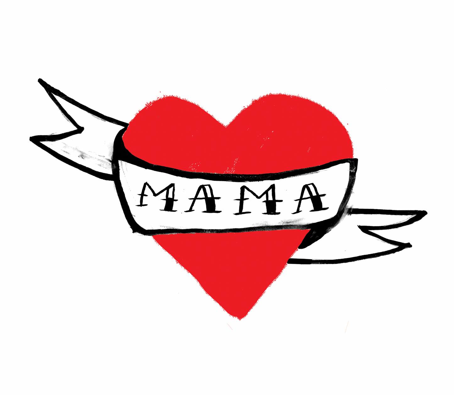 Mama Heart Tattoo Kids Tee (Off Black)