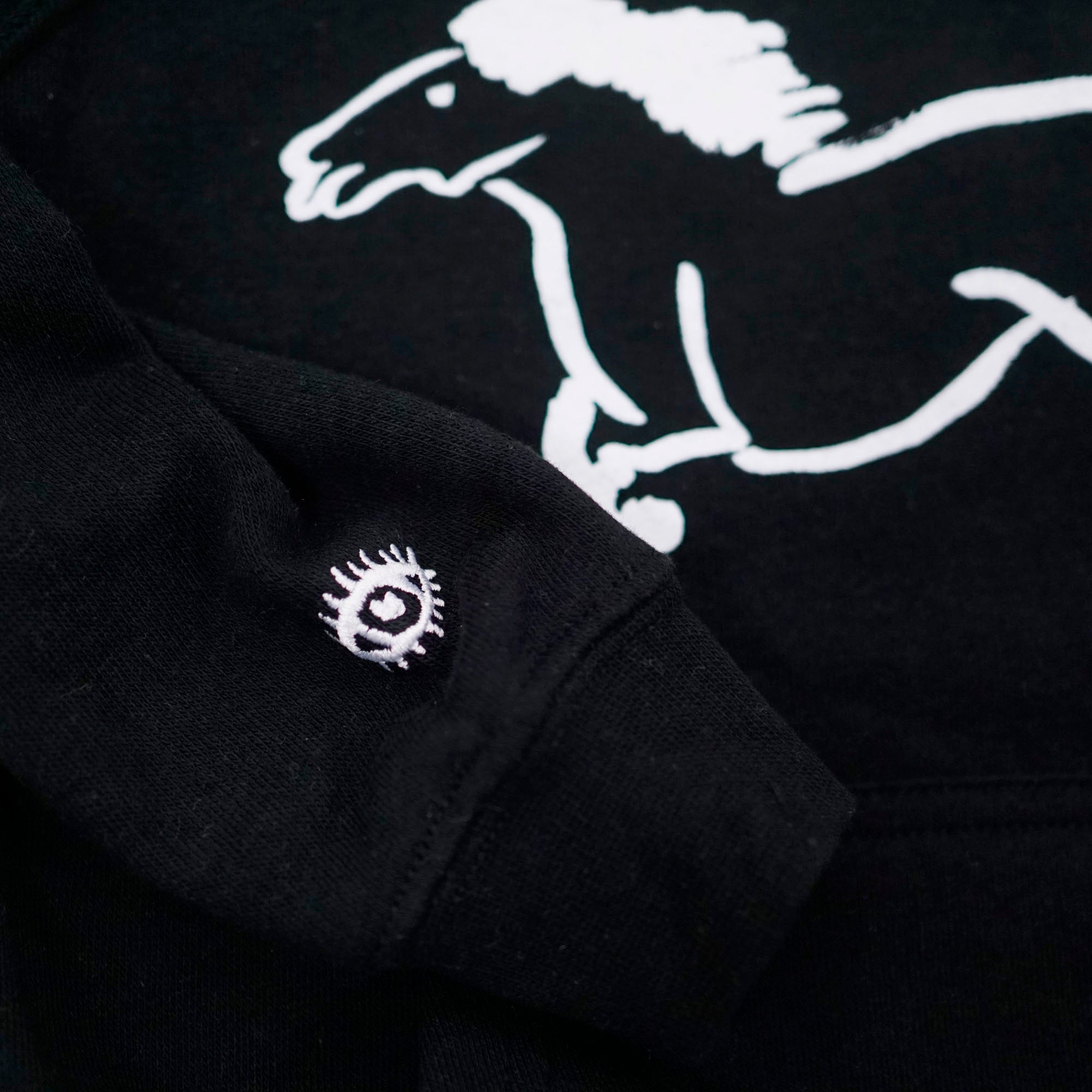 Black polo hoodie online white horse